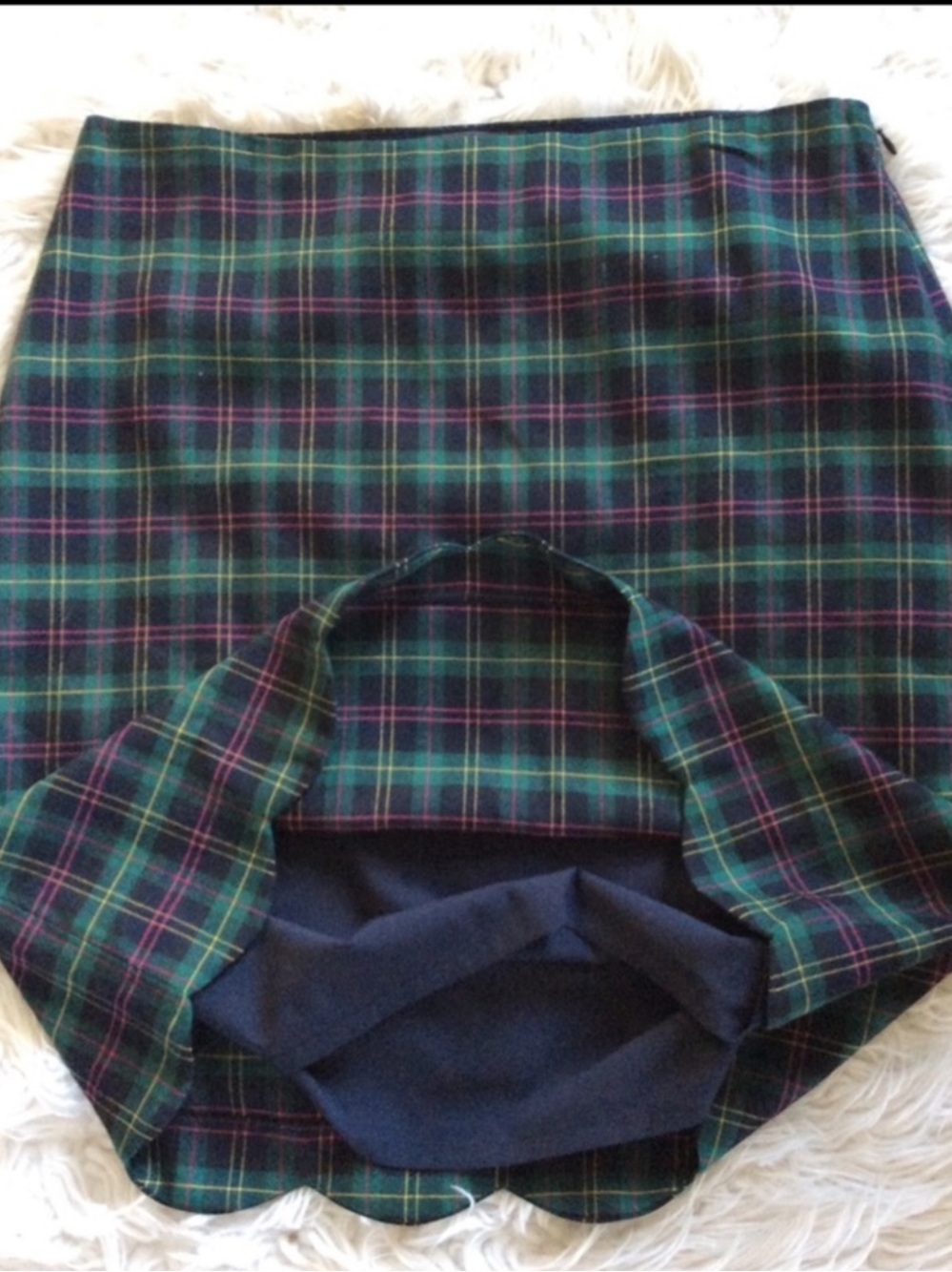 Talbots Tartan A-Line Wool Blend Skirt - Picture 7 of 10